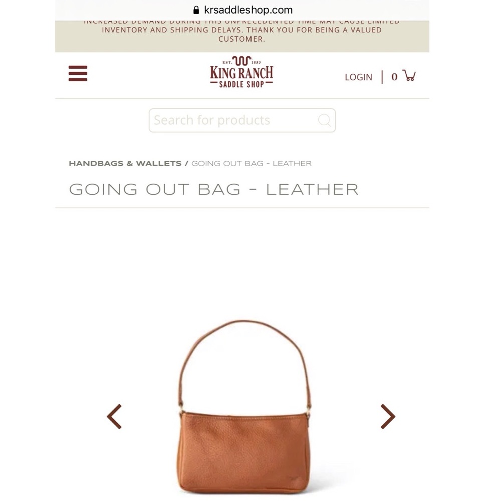 KING RANCH GOING OUT LEATHER BAG